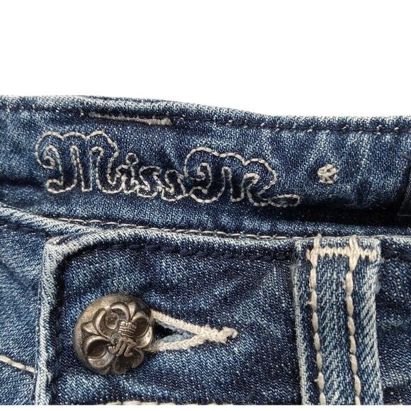 Miss Me Studded Cargo Jeans Shorts 27 Women's Bermuda Embellished Denim - Picture 4 of 7